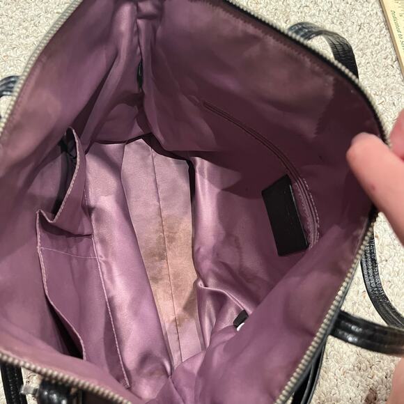 Coach Laura Signature Embossed Leather Tote Purse Preppy Work Office - Picture 5 of 9